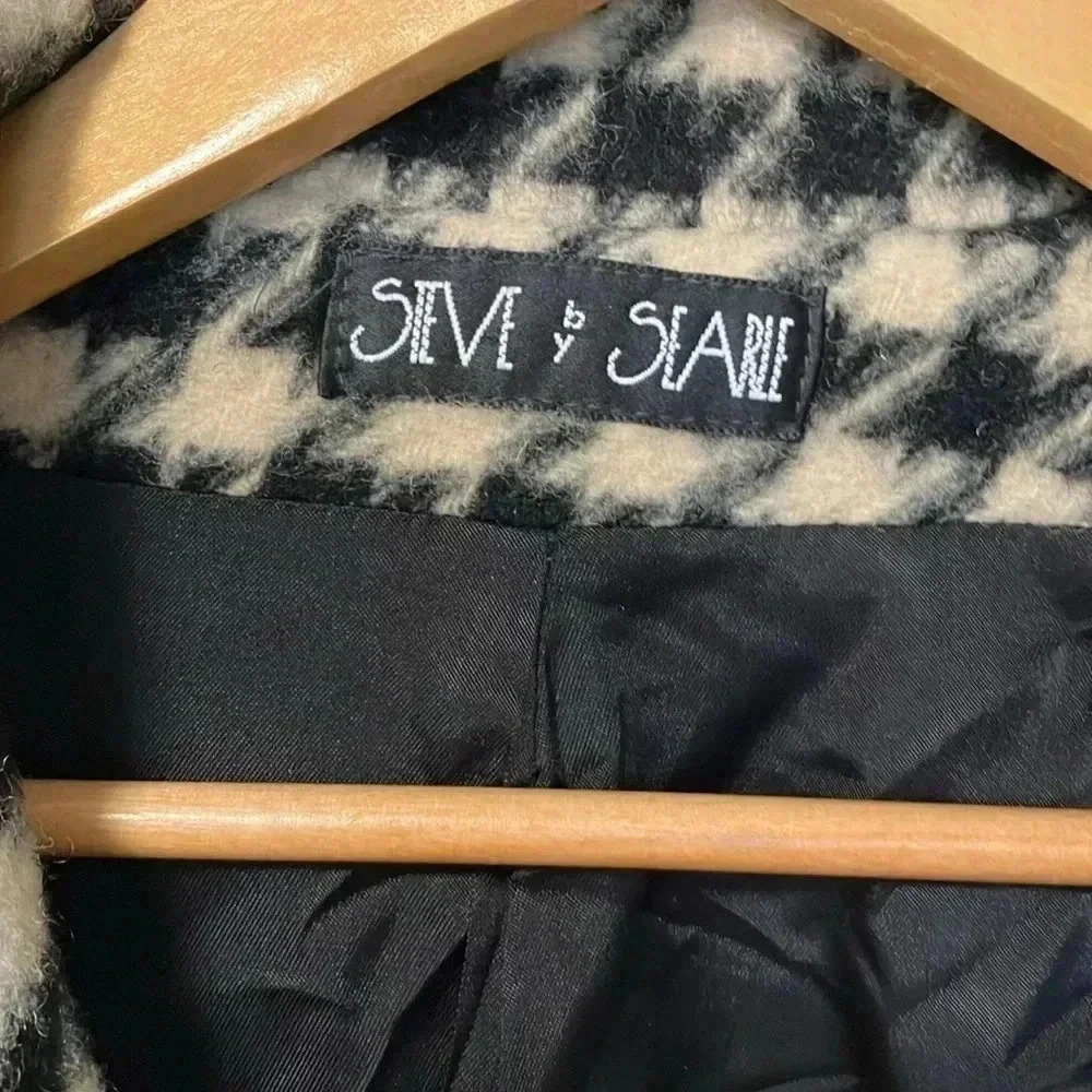 Steve by Searle houndstooth  wool coat made in USA size 10 - Picture 3 of 7